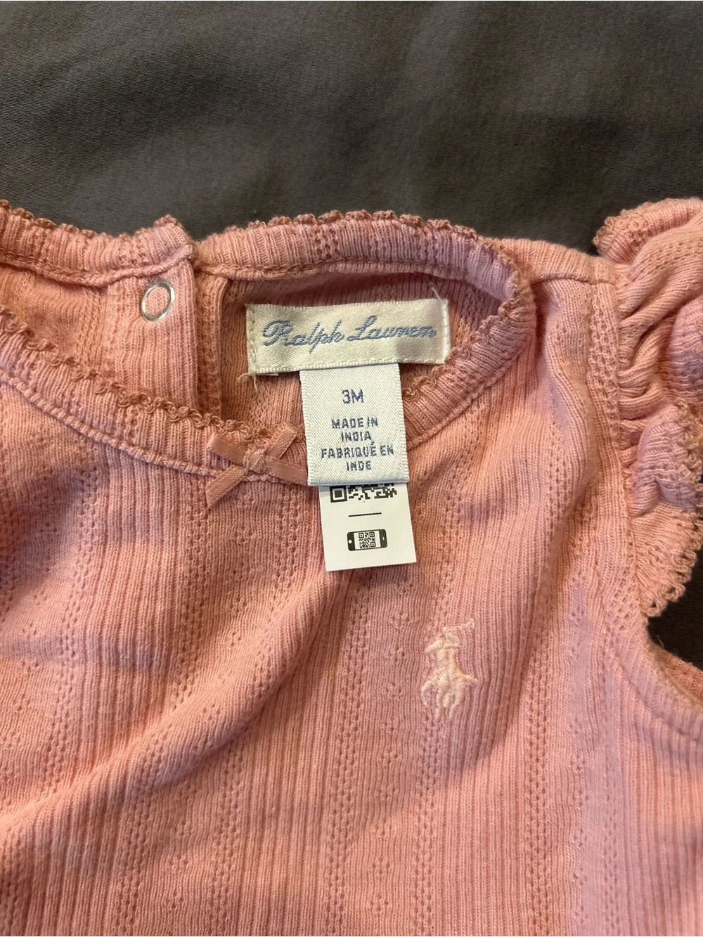 Ralph Lauren Pink Knit Girls Matching Top & Shorts Set